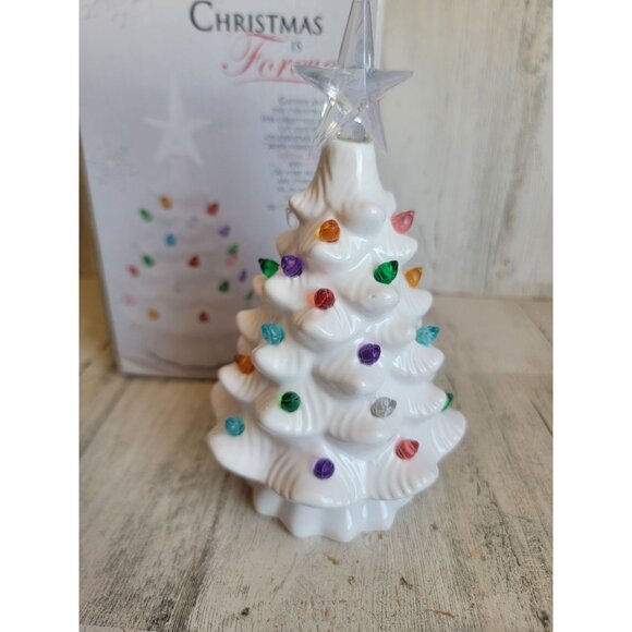 Christmas AS IS forever white ceramic lighted tree! Home decor - Picture 2 of 7